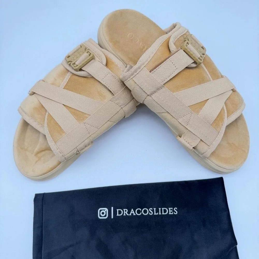 DRACO Slides Mens New Size9-10 fits 8.5 thru 10 Sandstorm Beige Lounge Slide